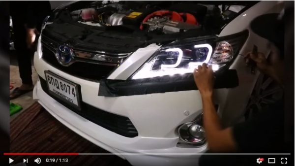 แต่งรถ Toyota Camry 2012-2014 โคมไฟหน้าแต่ง C style