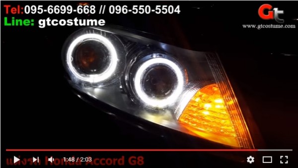 แต่งรถ Honda Accord G8 2008-2012 รีวิว แต่งไฟหน้า แก้ไฟหน้าไม่สว่าง