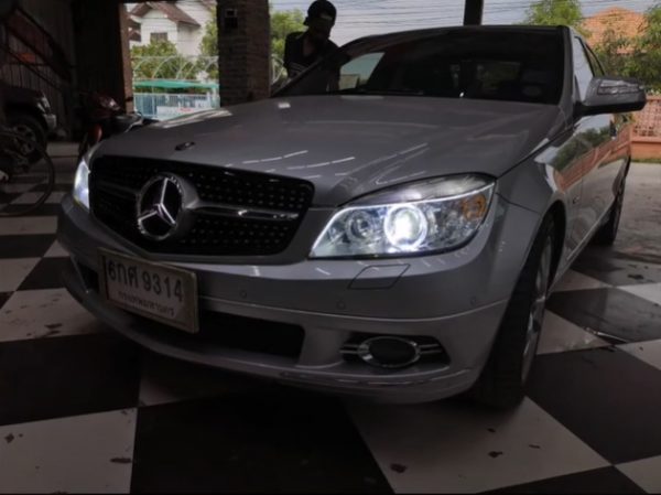 แต่งรถ Mercedes Benz C Class W204 รีวิว แต่งไฟหน้า