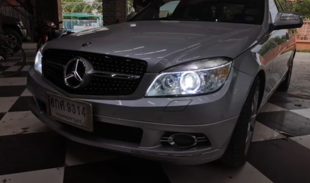 แต่งรถ Mercedes Benz C Class W204 รีวิว แต่งไฟหน้า